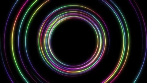 Animation loop technology multicolored light random circles wave animation Stock-Footage 242429446