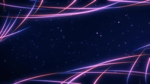 Animation loop technology multicolored light random lines wave animation Video stock 242429766