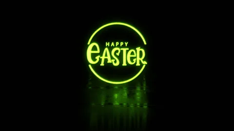 Animation loop text of Happy Easter green glitch text effect Stock Footage 281462353