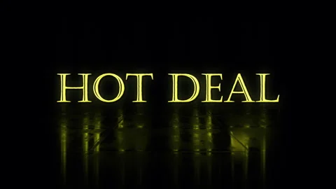 Animation loop text of Hot Deal gold glitch text effect Video stock 297759125