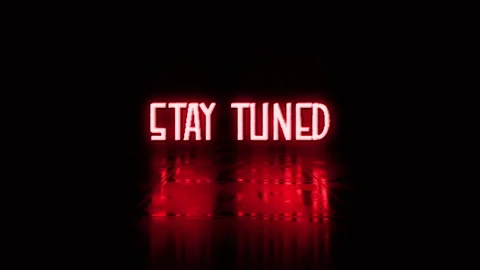 Animation loop text of Stay Tuned red glitch text effect Stock Footage 302360336