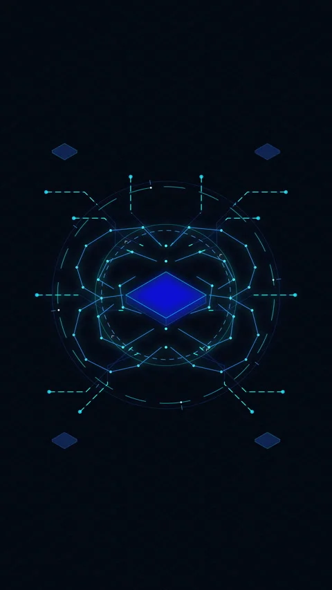 Animation looping blue glowing abstract pattern technology cyberspace Stock Footage 346632434