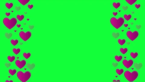 Animation looping of heart with green creen for greeting valentine day Stockbeeldmateriaal 100048532