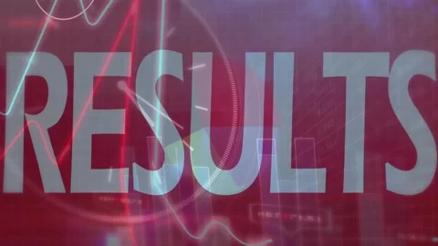 Animation of looping result text over multiple graphs, map, grid pattern and Stock Footage 328243637