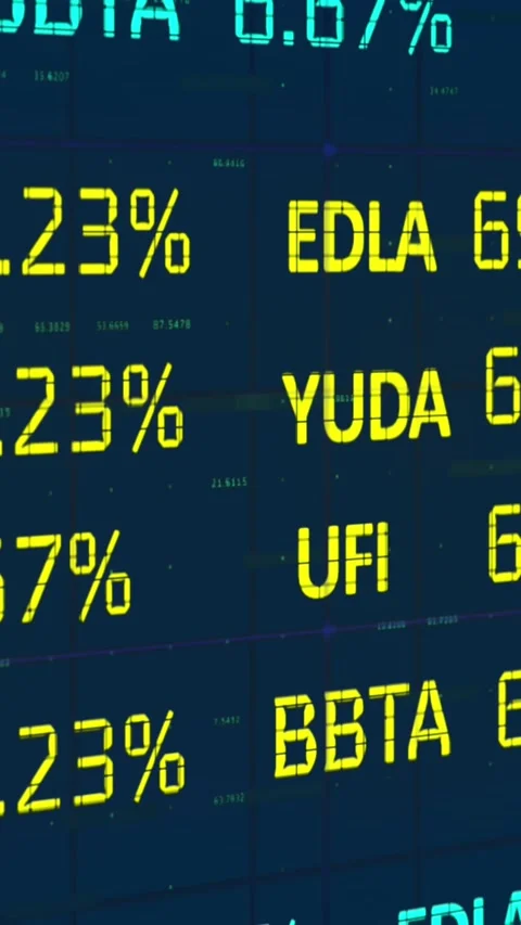 Animation of looping trading board over changing numbers against black Stock Footage 344706390