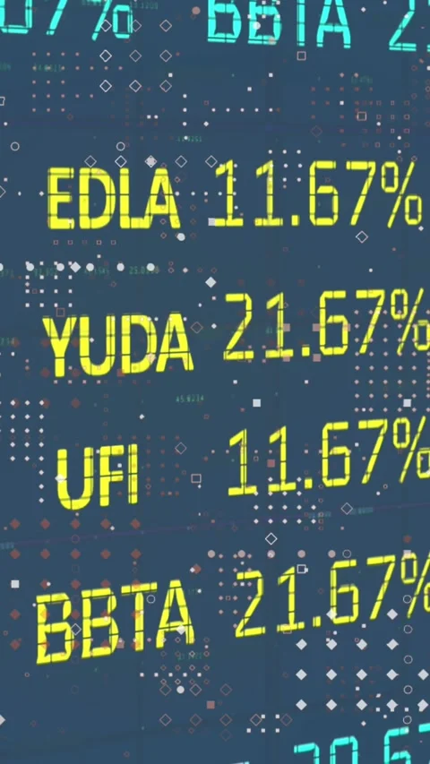 Animation of looping trading board over illuminated dots and changing numbers on Stock Footage 344765954
