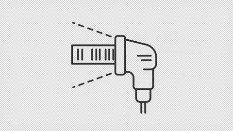 Animation of lottery barcode scanner black linear icon Stock Footage 249245370