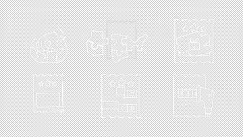 Animation of lottery thin line icon pack Stock Footage 268825544