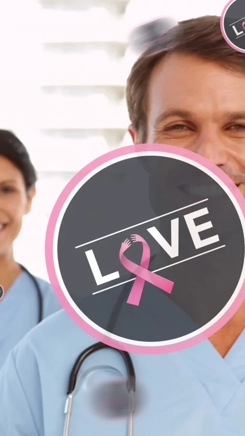 Animation of love texts over group of smiling doctors Stock Footage 342097885