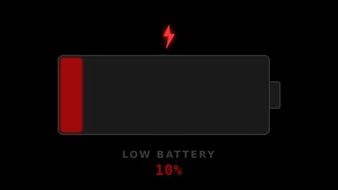 Animation of Low Battery Icon in Motion. Stock-Footage 336610756