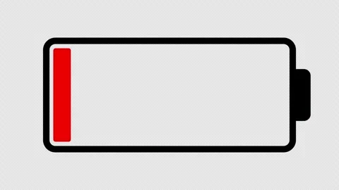 Animation of low battery indicator. Stock Footage 258657261