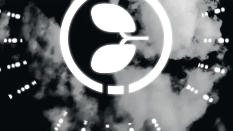 Animation of lungs icon over clouds on black background Stock Footage 207365765