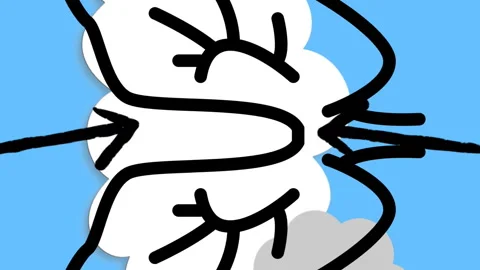 Animation of lungs icon over sky with clouds Stock Footage 312300202