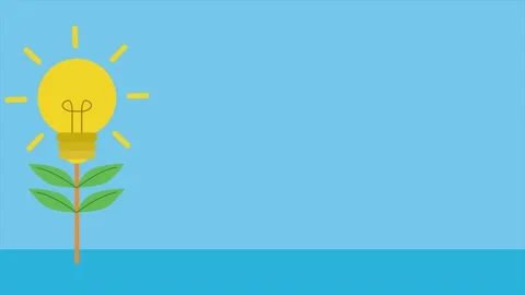 Animation of a lush tree of lamp, signifying a brilliant idea that continues Stock Footage 318991197