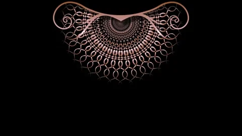 Animation of Luxury mandala background with rose gold frame in Arabic style Stock Footage 313239224