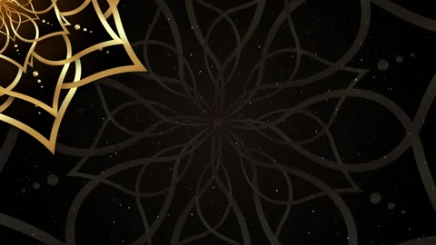 Animation of  Luxury mandalas background with old gold frame Arabic style Stock Footage 329044889