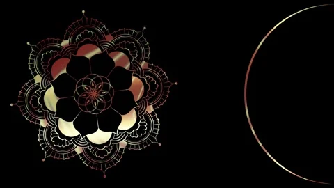 Animation of Luxury shiny mandala background with gold frame Stock Footage 336027100