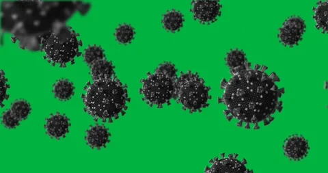 Animation of macro Covid-19 cells multiplying and floating in a dark background Stock Footage 325176751