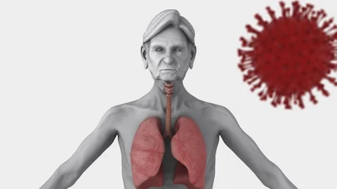 Animation of macro of red coronavirus cells. Global medicine public health Stock Footage 127511697