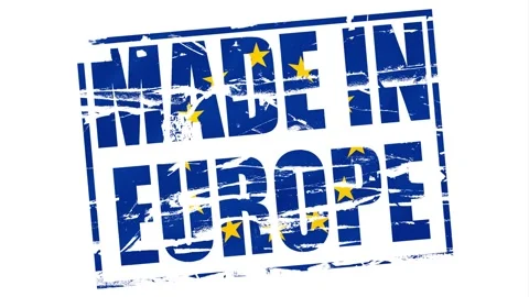 Animation "Made in Europe" stamp effect Stock Footage 327204770