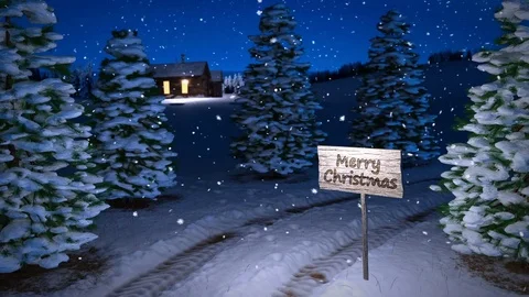 Animation of magic lights swirling around christmas tree. 3D render Stock Footage 81913392