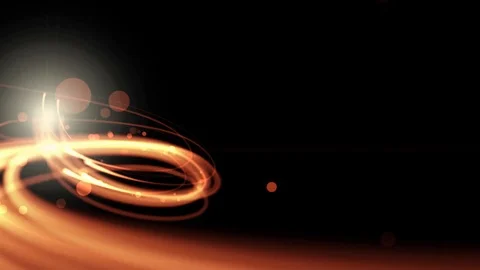 Animation magic swirl trace path on black background Vidéo 125926397