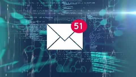 Animation of mail over data processing on navy background Stock Footage 327003635