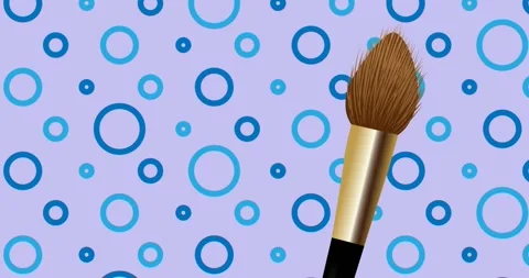 Animation of make up brush on blue background Stock Footage 328404751