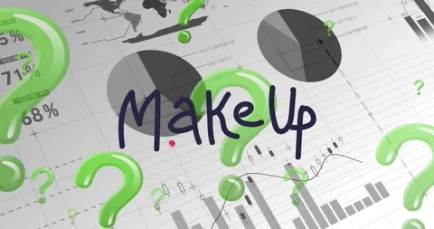 Animation of make up text over data processing and question marks 動画素材 326303969