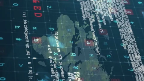 Animation of malware, cybercrime security warnings and data processing over Stock Footage 314125593