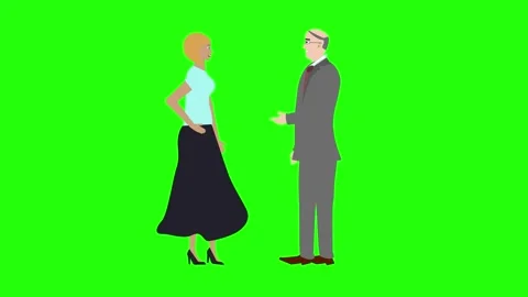 Animation with man and woman character t... | Stock Video | Pond5