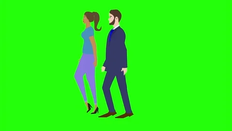 Animation with Man and women character w... | Stock Video | Pond5