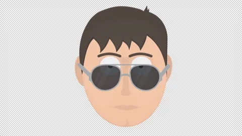 Animation of a man with glasses. A set of points. Cartoon Stock Footage 148010339