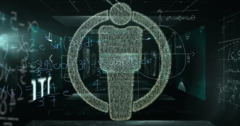 Animation of man icon over mathematical equations Stock Footage 267821229