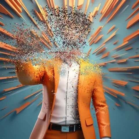 Animation of a man pointing upward Stockbeeldmateriaal 261887562