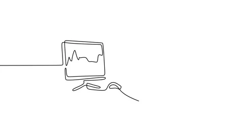 Animation of man sitting with laptop computer. Young adult man trading on line Stock Footage 227525900