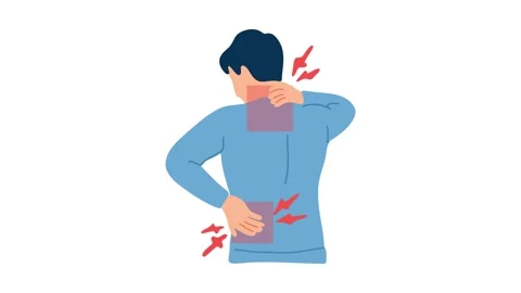 Animation of man suffering from back pain Stock Footage 340879041