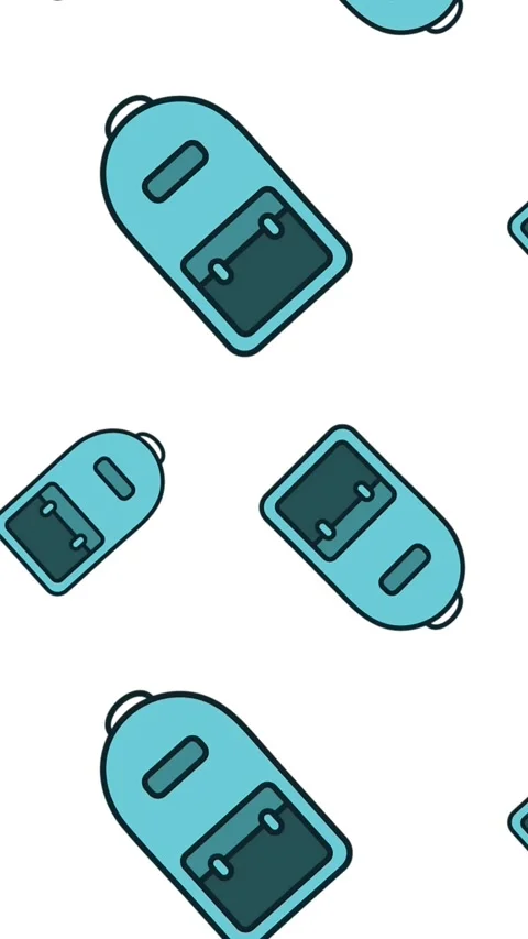 Animation of man talking over school bag icons Stock Footage 324023285