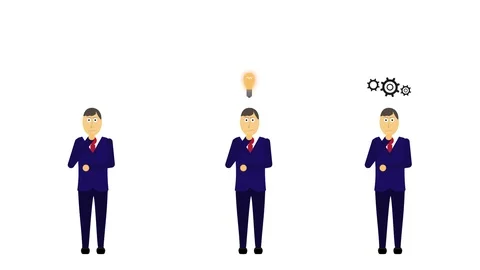 Animation man thinks. Cartoon Stock Footage 120773134