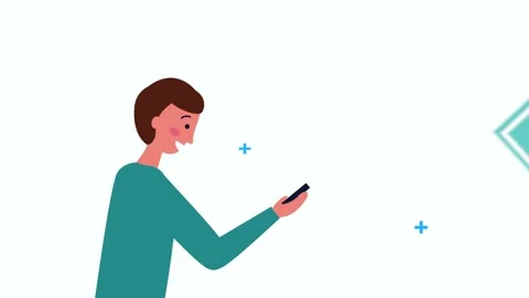 Animation of a man using a mobile phone to manage digital finances and rece.. Stock-Footage 338312390