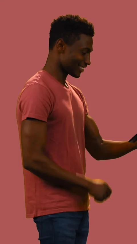 Animation of man using tablet with stacks of boxes on red background Stock Footage 342004170