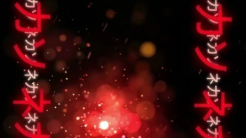 Animation of mandarin language and lens flares from fire pattern over black Stock Footage 252009664