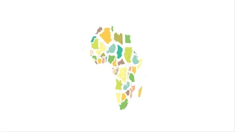 Animation of the map of Africa Stock Footage 124633693