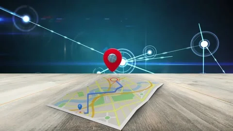 Animation of map and network of connecti... | Stock Video | Pond5