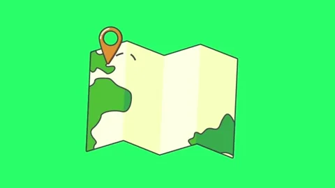 Animation map isolate on green screen. Stock Footage 264803977