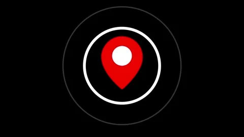 Animation map pin in red color on green screen background, Gps location icon Stock Footage 305297544