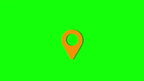 Animation map pin in red color on green screen background, Gps location icon  Stock Footage 309527443