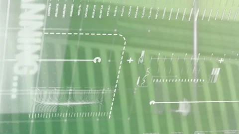 Animation of map, texts, graphs over computer language against modern building Stock Footage 313411915
