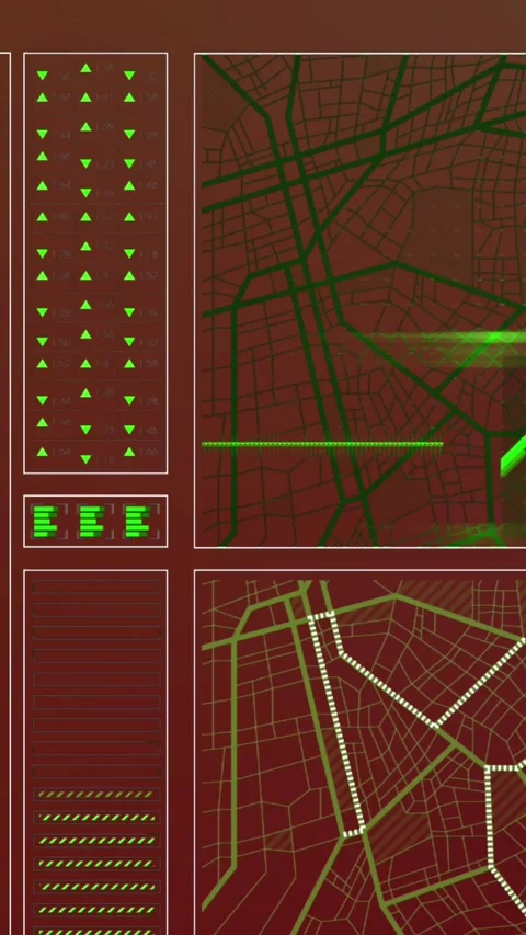 Animation of maps and computer data processing over dark background Stock Footage 343615578