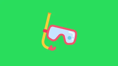 Animation Mask for diving on green background Stock Footage 128625977